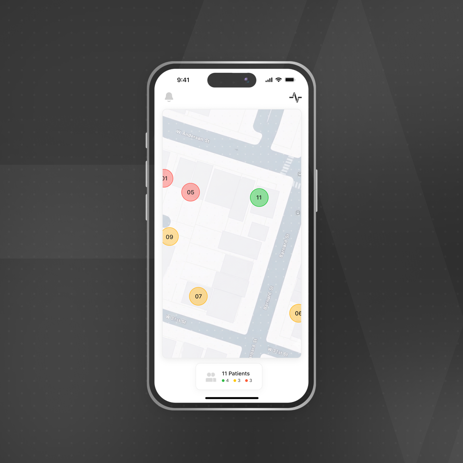 First-responder mobile map and patient context