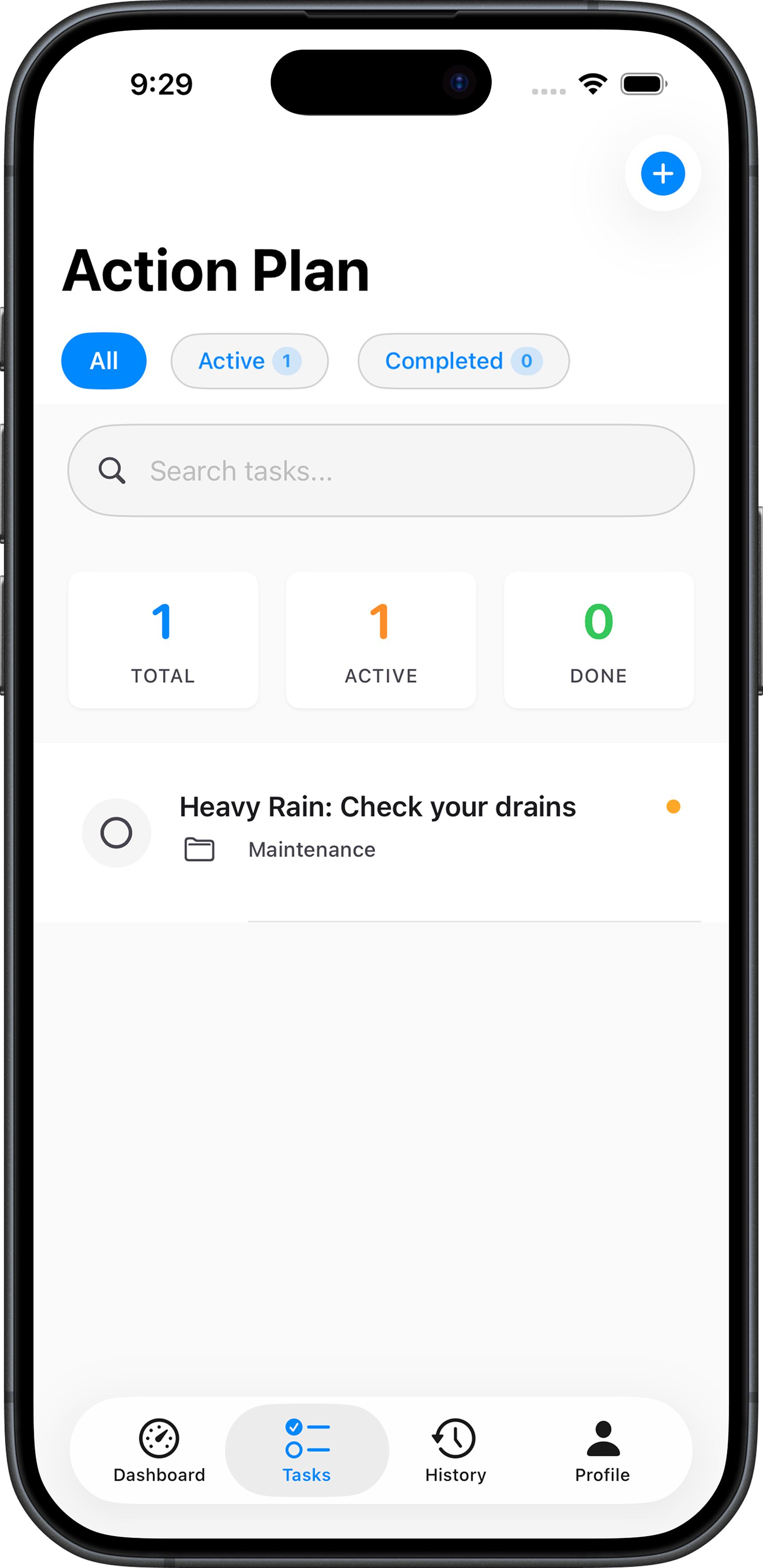 The action plan turns the risk signal into a prioritized maintenance task