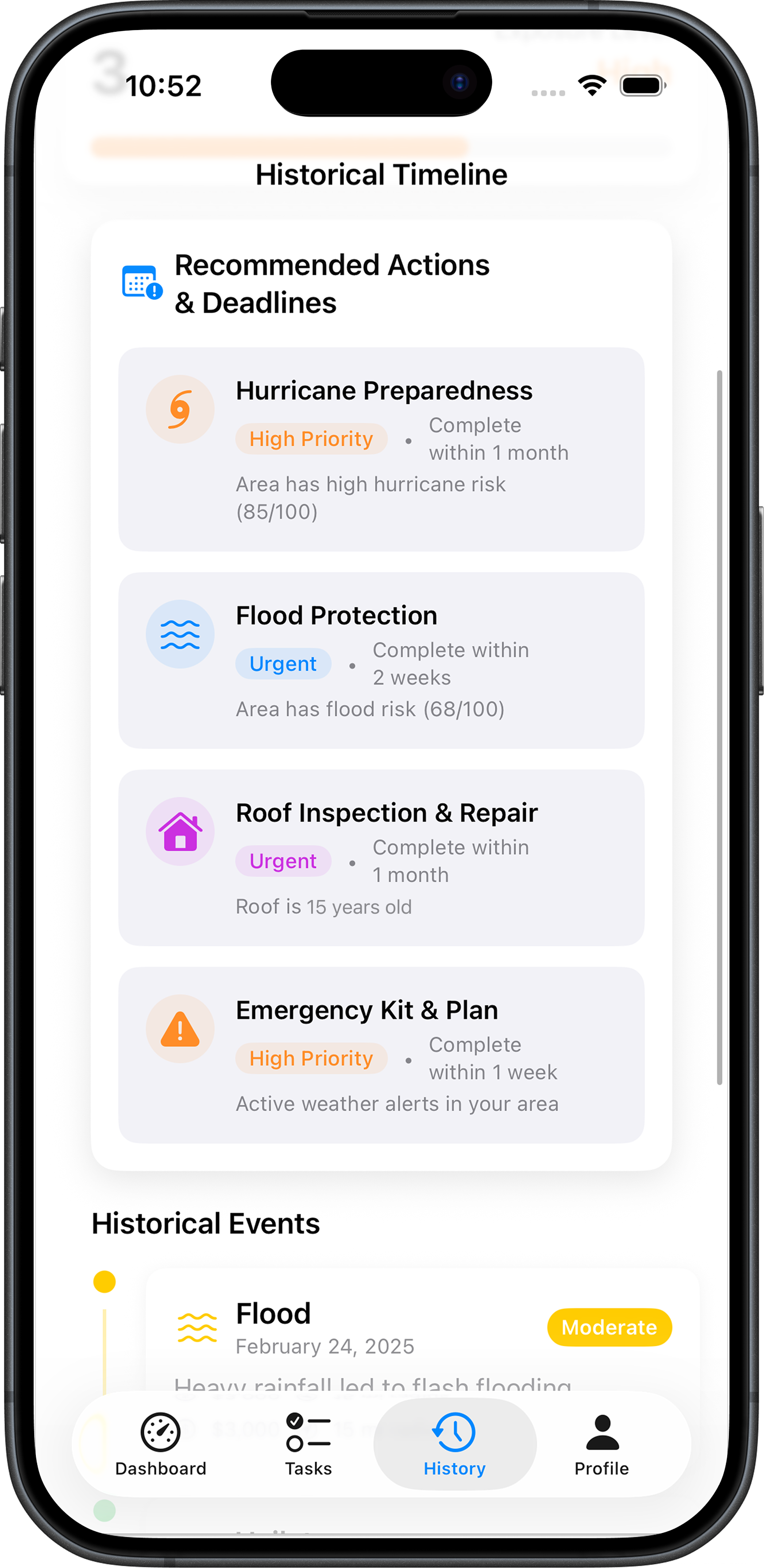 Actionable maintenance tasks